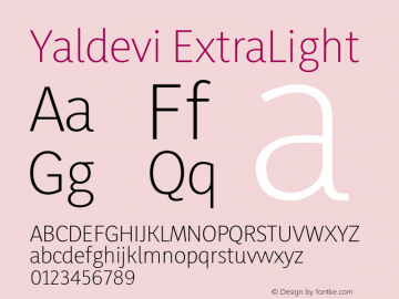 Yaldevi ExtraLight Version 1.100图片样张