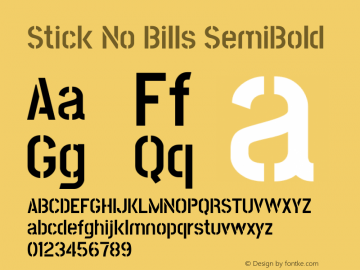 Stick No Bills SemiBold Version 2.000图片样张