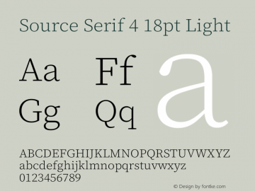 Source Serif 4 18pt Light Version 4.004;hotconv 1.0.116;makeotfexe 2.5.65601图片样张