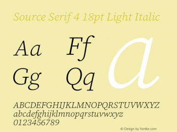 Source Serif 4 18pt Light Italic Version 4.004;hotconv 1.0.116;makeotfexe 2.5.65601图片样张