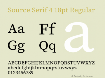 Source Serif 4 18pt Regular Version 4.004;hotconv 1.0.116;makeotfexe 2.5.65601图片样张