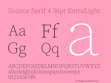 Source Serif 4 36pt ExtraLight Version 4.004;hotconv 1.0.116;makeotfexe 2.5.65601图片样张