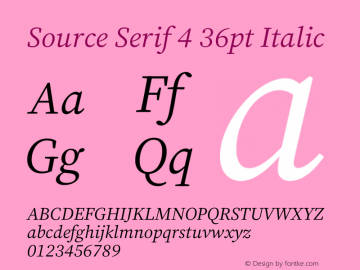 Source Serif 4 36pt Italic Version 4.004;hotconv 1.0.116;makeotfexe 2.5.65601图片样张