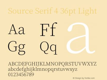 Source Serif 4 36pt Light Version 4.004;hotconv 1.0.116;makeotfexe 2.5.65601图片样张