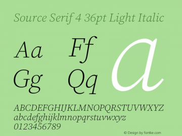 Source Serif 4 36pt Light Italic Version 4.004;hotconv 1.0.116;makeotfexe 2.5.65601图片样张