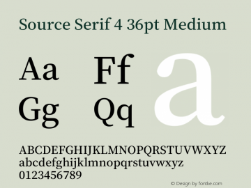 Source Serif 4 36pt Medium Version 4.004;hotconv 1.0.116;makeotfexe 2.5.65601图片样张