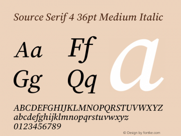 Source Serif 4 36pt Medium Italic Version 4.004;hotconv 1.0.116;makeotfexe 2.5.65601图片样张