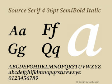 Source Serif 4 36pt SemiBold Italic Version 4.004;hotconv 1.0.116;makeotfexe 2.5.65601图片样张