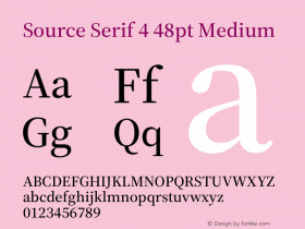 Source Serif 4 48pt Medium Version 4.004;hotconv 1.0.116;makeotfexe 2.5.65601图片样张