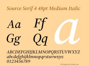 Source Serif 4 48pt Medium Italic Version 4.004;hotconv 1.0.116;makeotfexe 2.5.65601图片样张