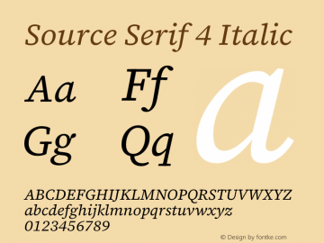 Source Serif 4 Italic Version 4.004;hotconv 1.0.116;makeotfexe 2.5.65601图片样张