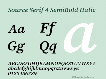 Source Serif 4 SemiBold Italic Version 4.004;hotconv 1.0.116;makeotfexe 2.5.65601图片样张