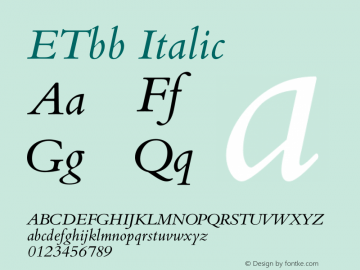 ET Bembo Italic Version 001.001图片样张
