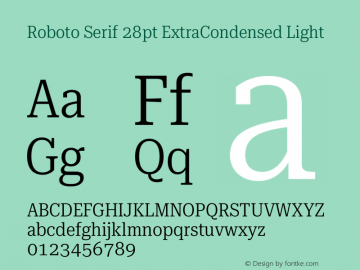 Roboto Serif 28pt ExtraCondensed Light Version 1.007图片样张