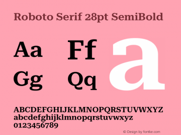 Roboto Serif 28pt SemiBold Version 1.007图片样张