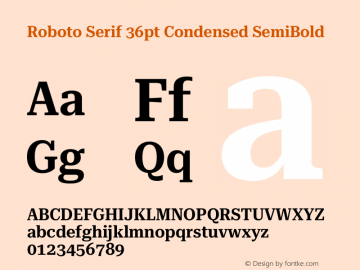 Roboto Serif 36pt Condensed SemiBold Version 1.007图片样张