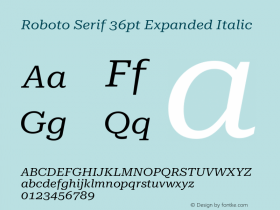 Roboto Serif 36pt Expanded Italic Version 1.007图片样张