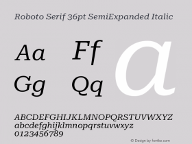 Roboto Serif 36pt SemiExpanded Italic Version 1.007图片样张