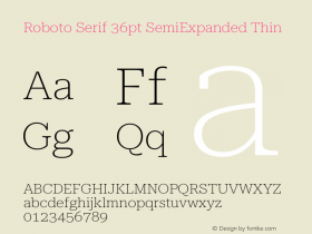 Roboto Serif 36pt SemiExpanded Thin Version 1.007图片样张