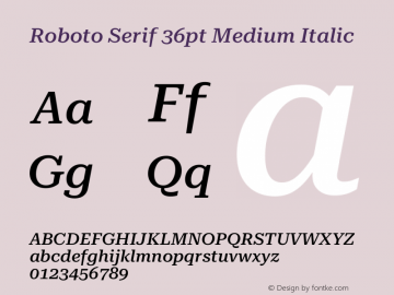 Roboto Serif 36pt Medium Italic Version 1.007图片样张