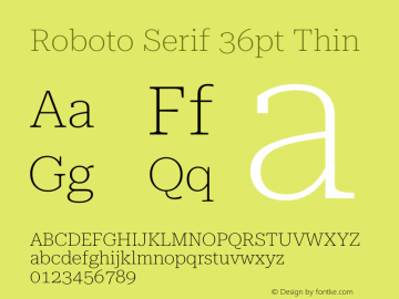 Roboto Serif 36pt Thin Version 1.007图片样张