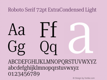 Roboto Serif 72pt ExtraCondensed Light Version 1.007图片样张