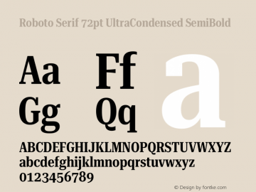 Roboto Serif 72pt UltraCondensed SemiBold Version 1.007图片样张