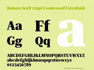 Roboto Serif 120pt Condensed ExtraBold Version 1.007图片样张