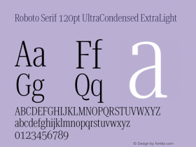 Roboto Serif 120pt UltraCondensed ExtraLight Version 1.007图片样张