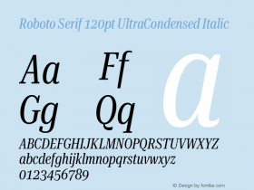 Roboto Serif 120pt UltraCondensed Italic Version 1.007图片样张