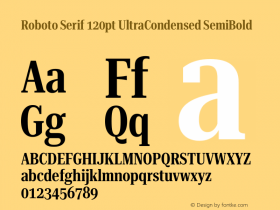 Roboto Serif 120pt UltraCondensed SemiBold Version 1.007图片样张