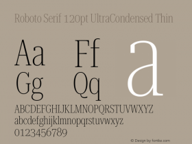 Roboto Serif 120pt UltraCondensed Thin Version 1.007图片样张