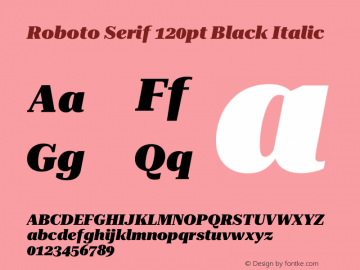 Roboto Serif 120pt Black Italic Version 1.007图片样张