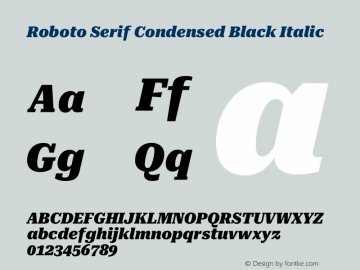 Roboto Serif Condensed Black Italic Version 1.007图片样张