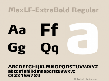 MaxLF-ExtraBold Regular 4.460 Font Sample