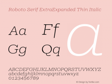 Roboto Serif ExtraExpanded Thin Italic Version 1.007图片样张