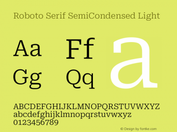 Roboto Serif SemiCondensed Light Version 1.007图片样张