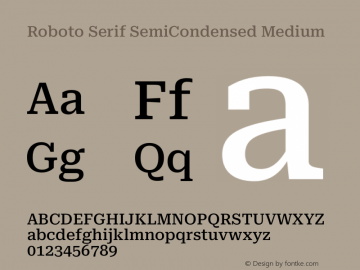 Roboto Serif SemiCondensed Medium Version 1.007图片样张