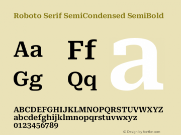 Roboto Serif SemiCondensed SemiBold Version 1.007图片样张