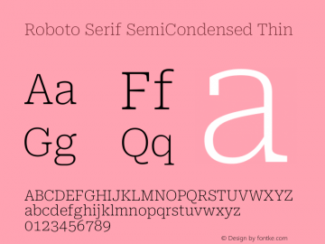 Roboto Serif SemiCondensed Thin Version 1.007图片样张
