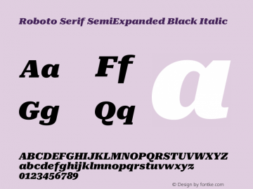 Roboto Serif SemiExpanded Black Italic Version 1.007图片样张