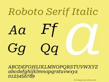Roboto Serif Italic Version 1.007图片样张