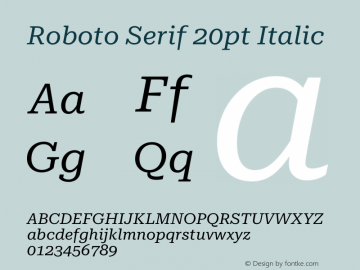 Roboto Serif 20pt Italic Version 1.007图片样张