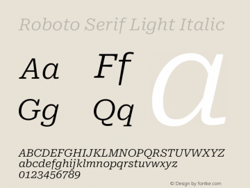Roboto Serif Light Italic Version 1.007图片样张