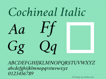 Cochineal Italic Version 0.9图片样张