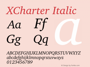 XCharter Italic Version 1.221图片样张