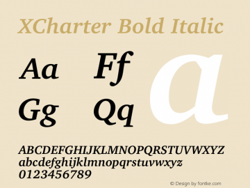 XCharter Bold Italic Version 1.221图片样张