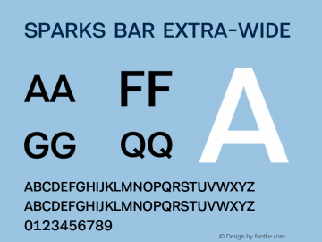 Sparks Bar Extra-wide Version 2.000;PS 2.0;hotconv 1.0.88;makeotf.lib2.5.647800图片样张