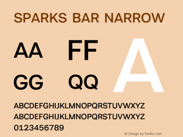 Sparks Bar Narrow Version 2.000;PS 2.0;hotconv 1.0.88;makeotf.lib2.5.647800图片样张