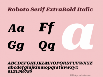 Roboto Serif ExtraBold Italic Version 1.007图片样张